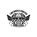 Two wheels forever born to ride logo vector Royalty Free Stock Photo