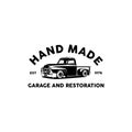 Handmade garage and restoration logo vector