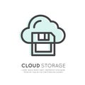 Logo of Cloud Sync and Data, Internet-based Computing with Shared Mobile Processing Resources Royalty Free Stock Photo