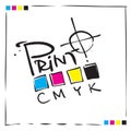 Logo - CMYK sign, concept design Royalty Free Stock Photo