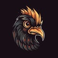 A logo of a cockerel head, designed in esports illustration style Royalty Free Stock Photo