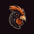 A logo of a cockerel head, designed in esports illustration style Royalty Free Stock Photo