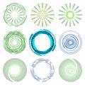 Logo Collection of Blue and Green Circle Shape Designs Royalty Free Stock Photo