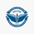 Logo college. Academy, university, school emblem