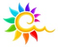 Logo of the color sun. Royalty Free Stock Photo