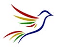 Logo colored birds.