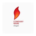 Logo company with fire. Icon flame for business