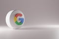 Logo of the company Google Alphabet. Google icon isolated. 3D Illustration. Google 3D Rendering Close up.