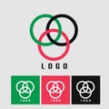 Collaboration logo concept between three circles