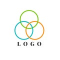 Collaborative logo concept between three thin circular lines