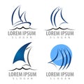 logo concept design. sailboat set Symbol graphic template element vector Royalty Free Stock Photo