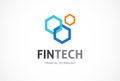 Logo concept for fintech and digital finance industry