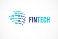 Logo concept for global fintech and digital finance industry