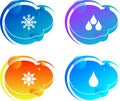 Logo concept icon, water on a colored background, vector emblem, bright weather design, advertising snow illustration, child illus Royalty Free Stock Photo