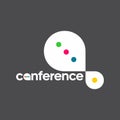 Logo for conferences. The symbol of the post, the message and the letters Royalty Free Stock Photo