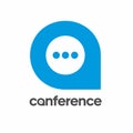 Logo for conferences. The symbol of the post, the message and the letters Royalty Free Stock Photo