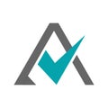 A logo consisting of a combination of the letter A and the tick mark symbol Royalty Free Stock Photo