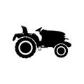 Tractor vector black icon. Logo of construction and agricultural machinery vector. Special equipment vector. Black Royalty Free Stock Photo