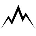 Logo contours mountain with three peaks, mountain sign travel company