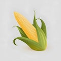 Logo corn in leaf on isolated background. Corn as a dish of thanksgiving for the harvest