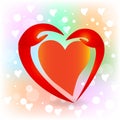 Logo couple hands on a heart emblem icon vector