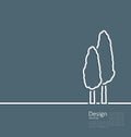 Logo of cypresses in minimal flat style line