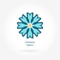Logo daisy. Stylized flower logo for boutique. Simple geometric logo. Mandala.