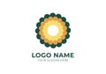 Logo DaisyFlower Top View or circle rounded Royalty Free Stock Photo