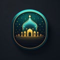 Logo dark mosque symbol. Ramadan as a time of fasting and prayer for Muslims