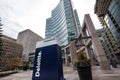 Logo of Deloitte on their main office building in Ottawa, Ontario. Royalty Free Stock Photo