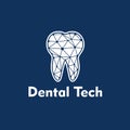 Logo Dental Tech on blue background. Vector