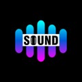 music equalizer sound wave concept vector logo design Royalty Free Stock Photo