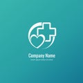 Logo design abstract medical vector template. Illustration design of logotype cross health symbol, people care sign.