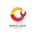 Logo design abstract repair vector template.