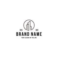 Logo design building lines vector