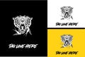logo design of cheetah vector black and white Royalty Free Stock Photo