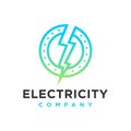 Logo design circle electric