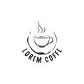 Logo design with coffee and stain icon