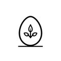 Logo design, of an egg with a sprout inside, simple line art. Royalty Free Stock Photo