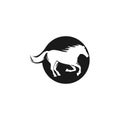 Logo design elements - horse vector, Simple horse vector icon symbol inside poligon in flat style.