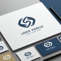 Logo design featuring two stylized hands forming a circular emblem, representing Royalty Free Stock Photo
