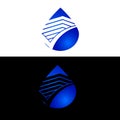 WATER SIMPLE BLUE BLACK Modern logo design