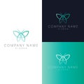 Logo design of geometric butterfly. Poly art logo design