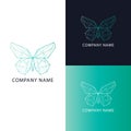 Logo design of geometric butterfly. Poly art logo design