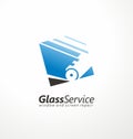Logo design for glass service business