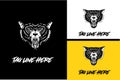 logo design of head wolf vector black and white. eps 10 Royalty Free Stock Photo