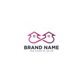 Logo design house infinity vector Royalty Free Stock Photo