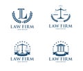 Vector logo design illustration for law firm business, attorney, advocate, court justice