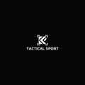 logo design inspiration for night vision and tactical shooting gear inspired from abstract letter k and f Royalty Free Stock Photo