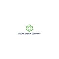 logo design inspiration for solar system company business that inspired from abstract letter s in the form of green flower Royalty Free Stock Photo